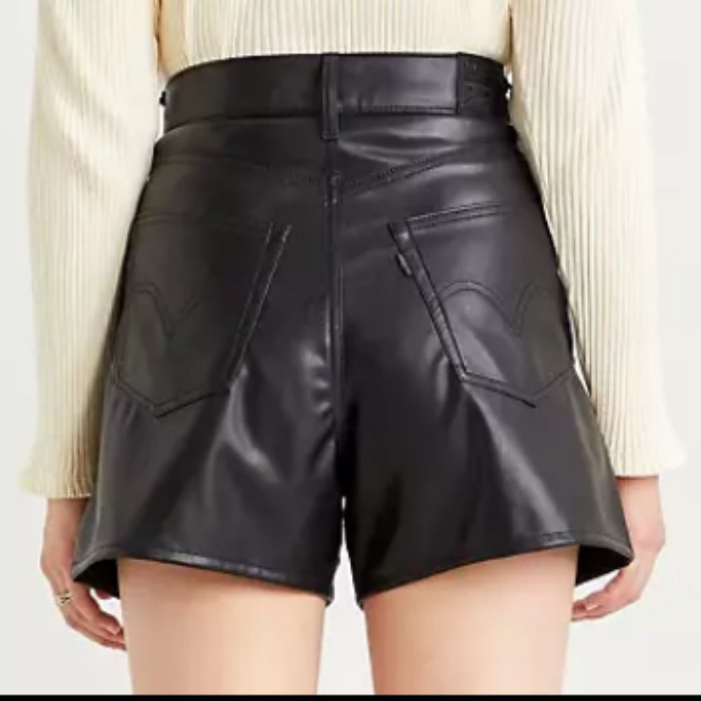 Levi's® Premium High Rise Faux Leather Shorts